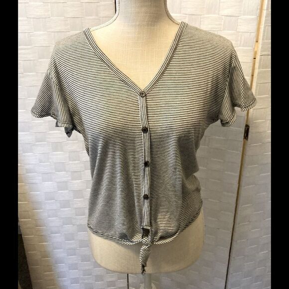 Navy & White striped top small - Picture 2 of 5